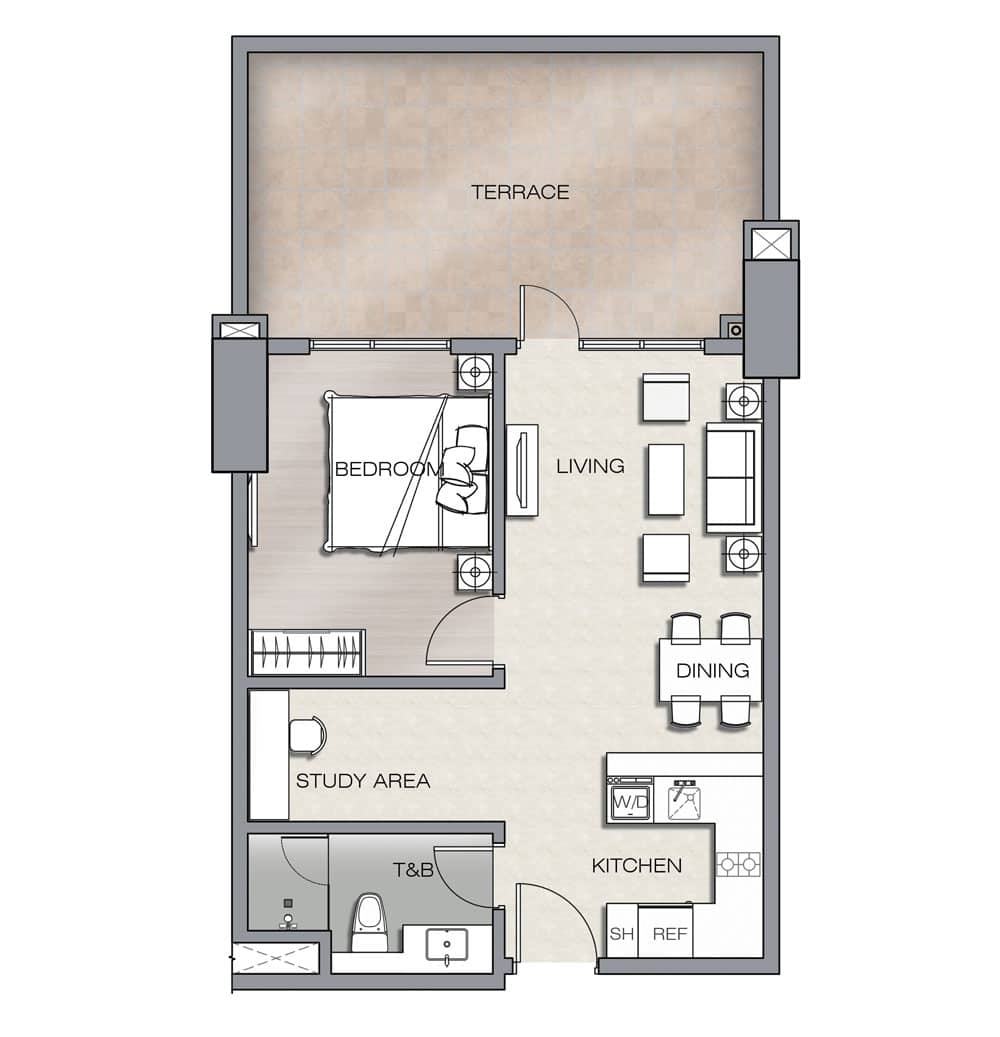 The Velaris Residences One-Bedroom Premium Terrace Suite