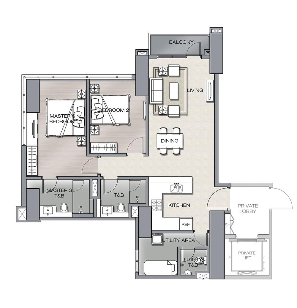 The Velaris Residences Two-Bedroom Suite