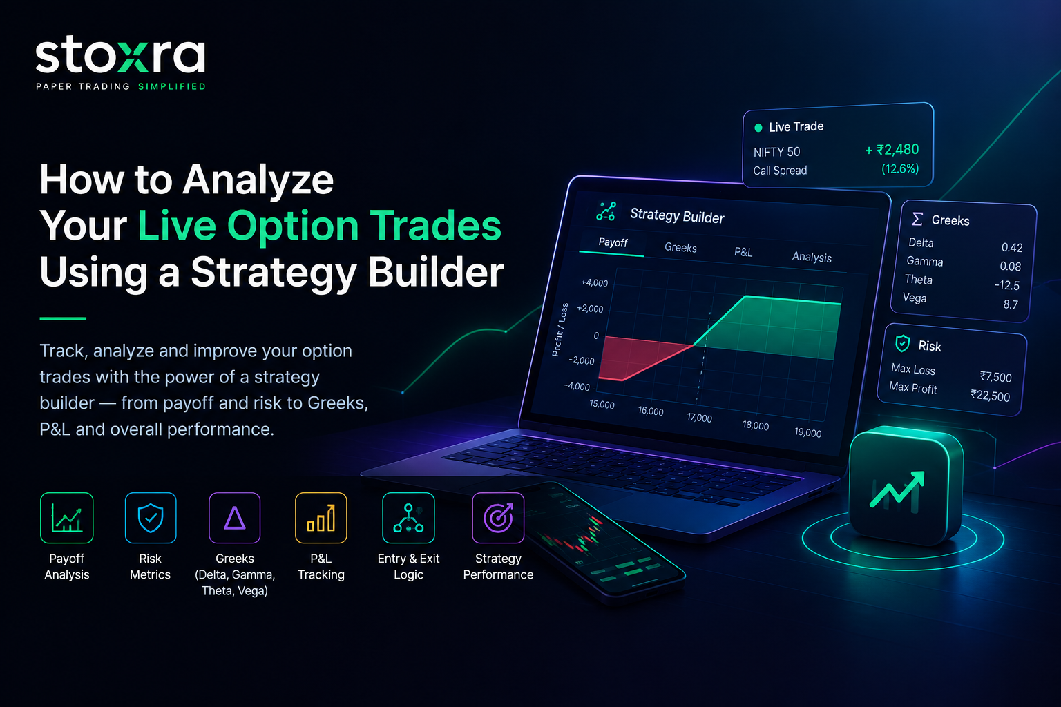 Stoxra strategy builder for analysing live option trades