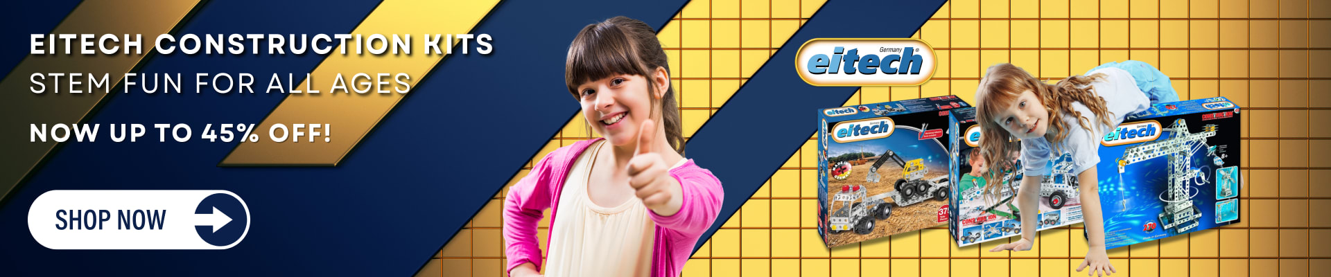 Homepage banners and product ads for BabyStore (2025) — Homepage banner — Eitech construction kits