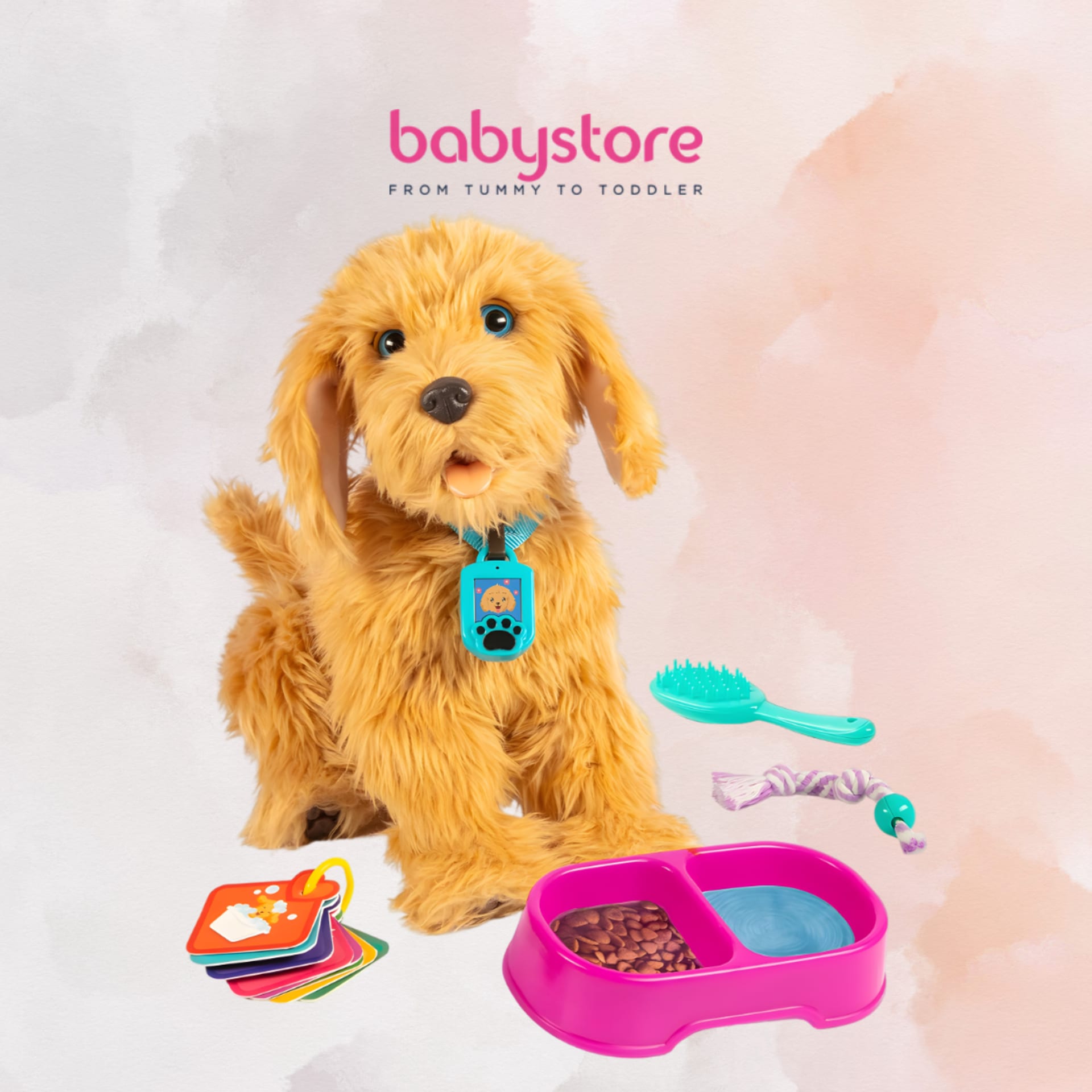 Homepage banners and product ads for BabyStore (2025) — Product ad, 600×600 — interactive puppy toy