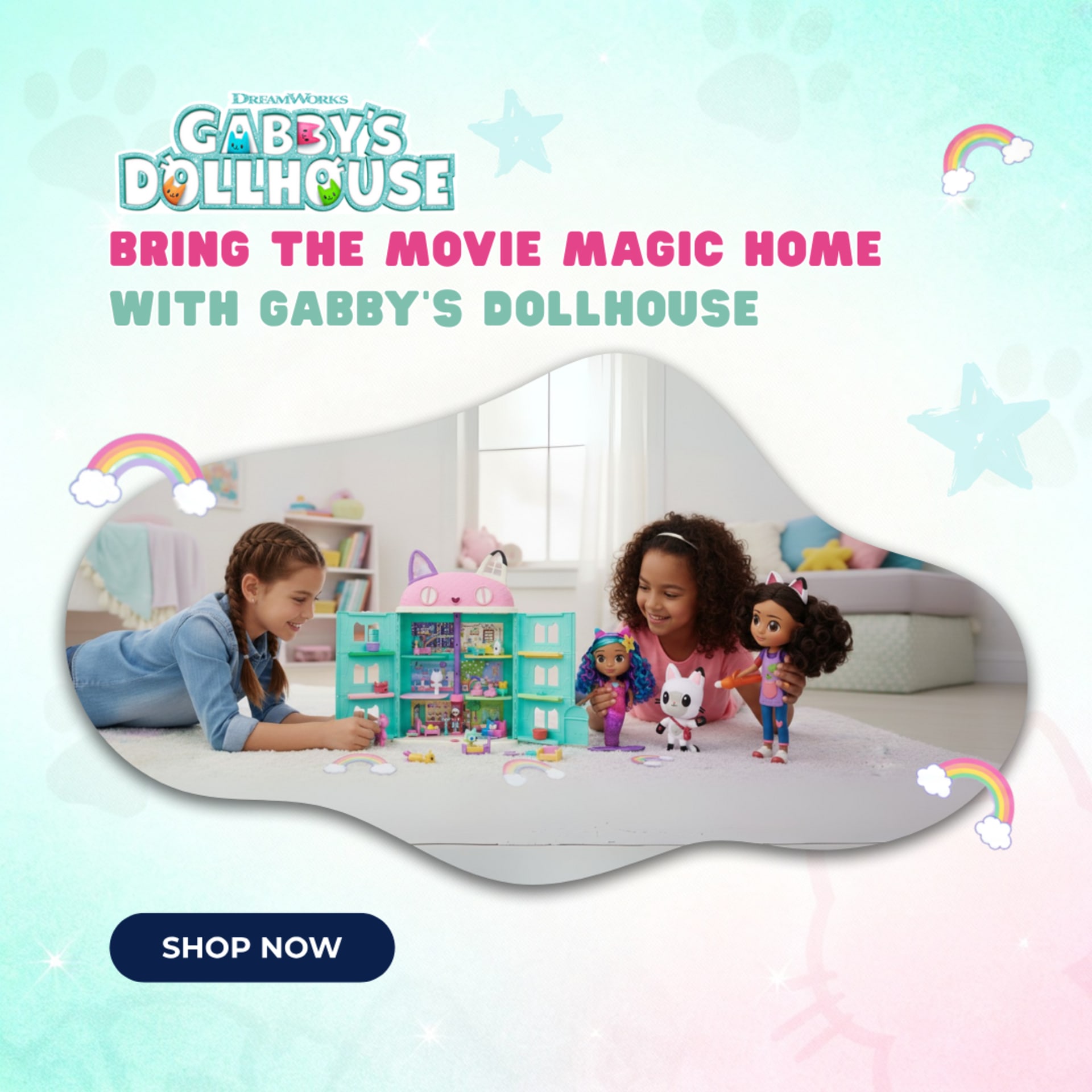 Summer to back-to-school social campaigns for BabyStore (2025) — Gabby’s Dollhouse — “Bring the movie magic home”