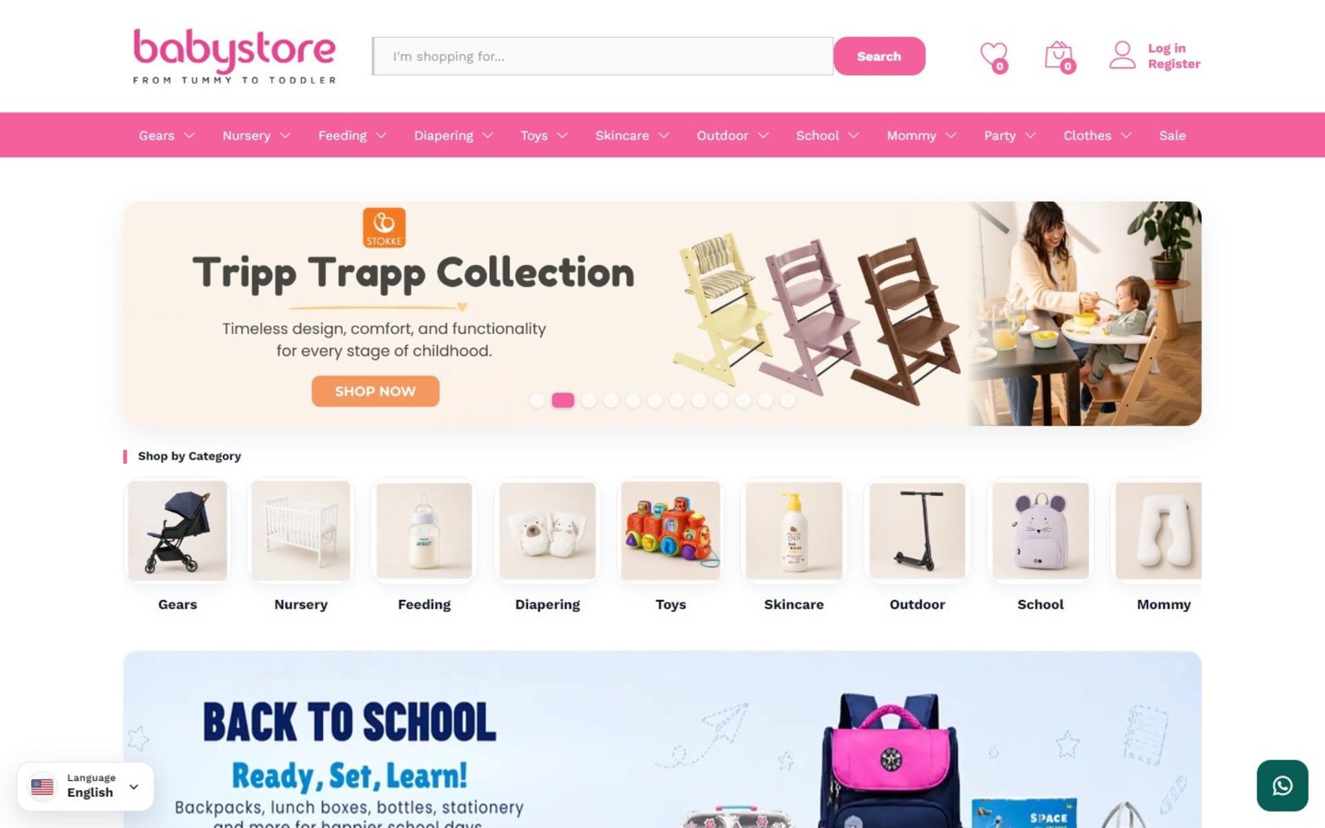 WooCommerce store for Babystore, a Dubai baby and kids shop