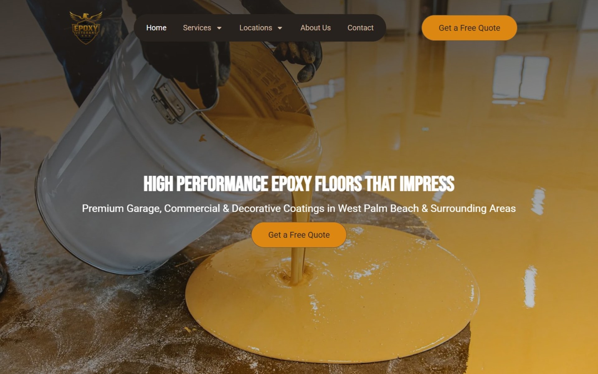 WordPress site for Epoxy Veterans, a West Palm Beach epoxy installer