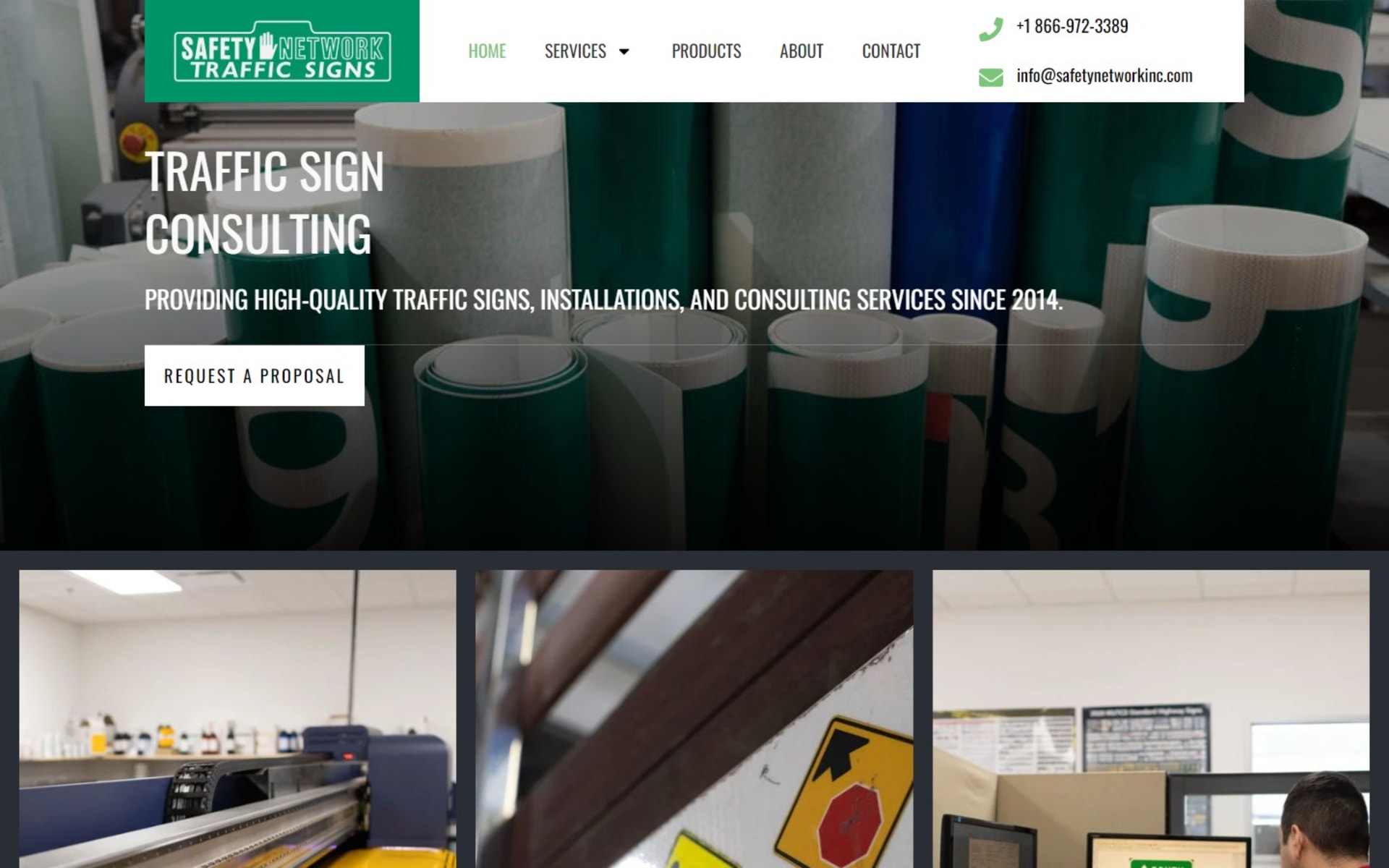 Website and quote-only catalog for Safety Network Traffic Signs