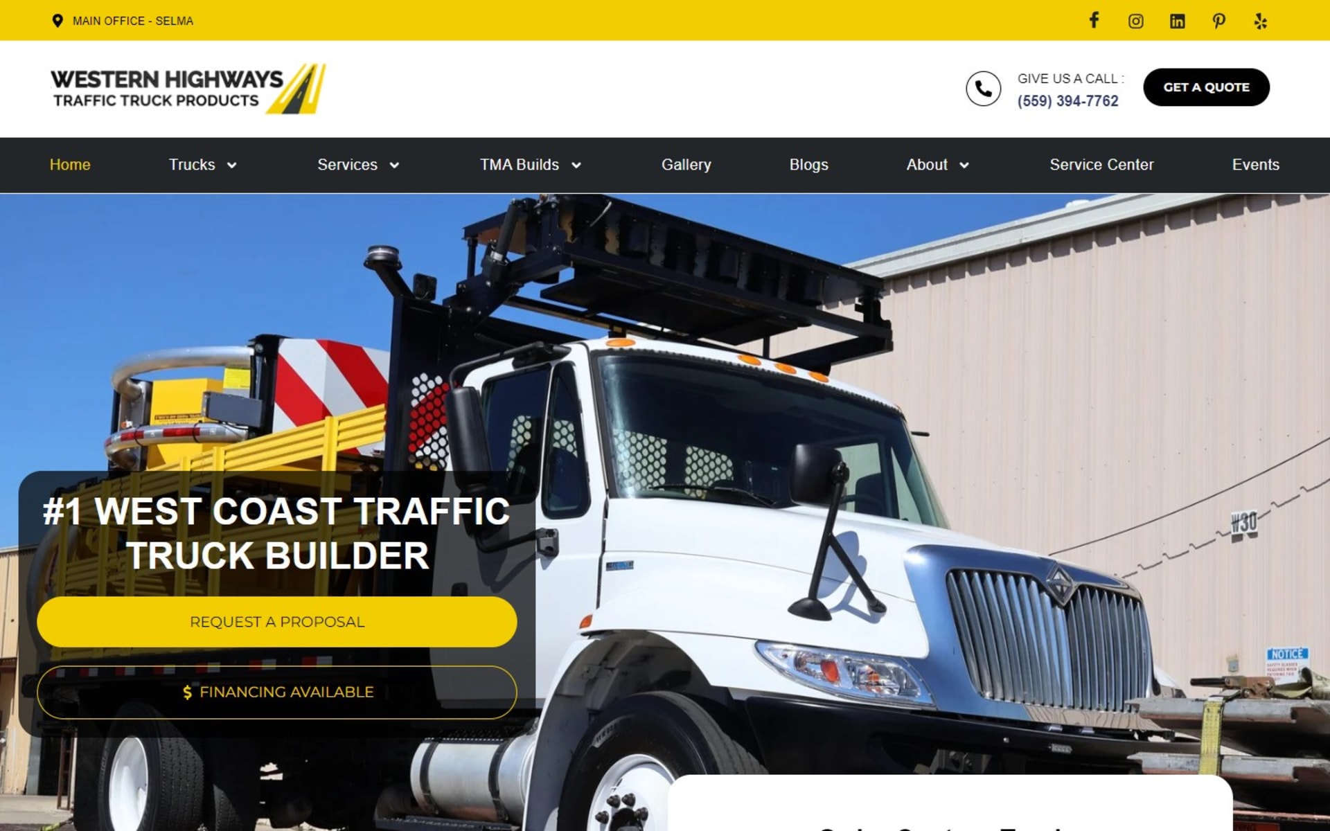 Truck catalog site for Western Highways Traffic Safety in California