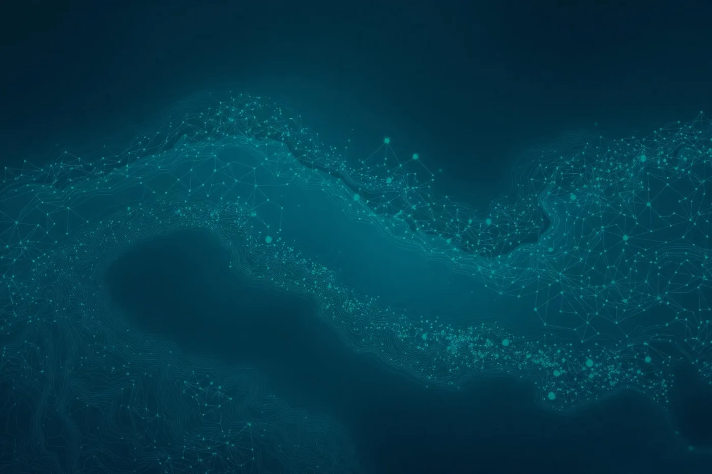 Watershed data visualization with topographic contours and network overlays