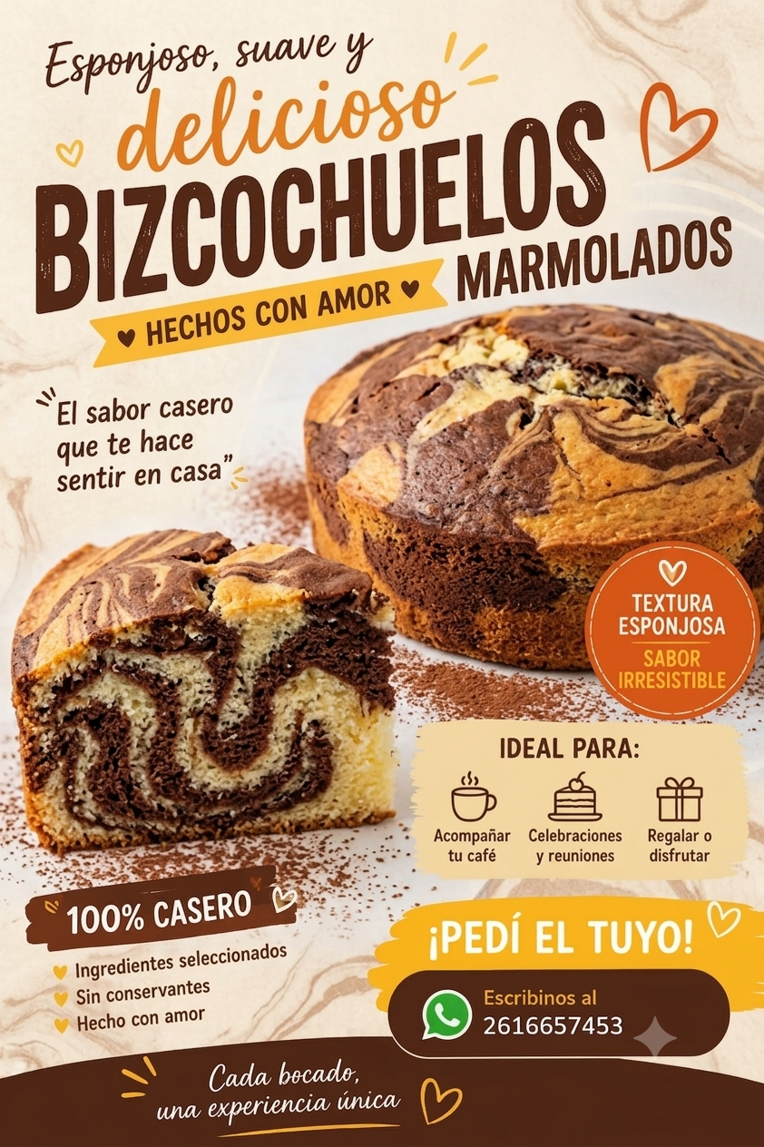 Bizcochuelo marmolado