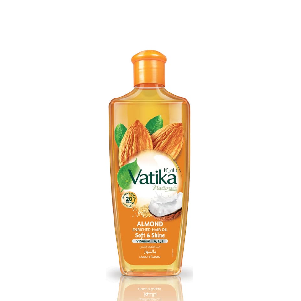 Vatika Naturals Almond Enriched Hair Oil - 300 ml – Coconut & Sesame – Softens & Shines