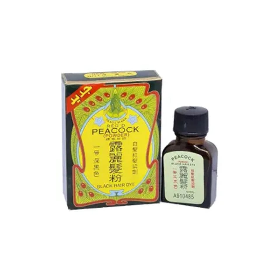 Peacock Natural Black Hair Dye Powder - 6g