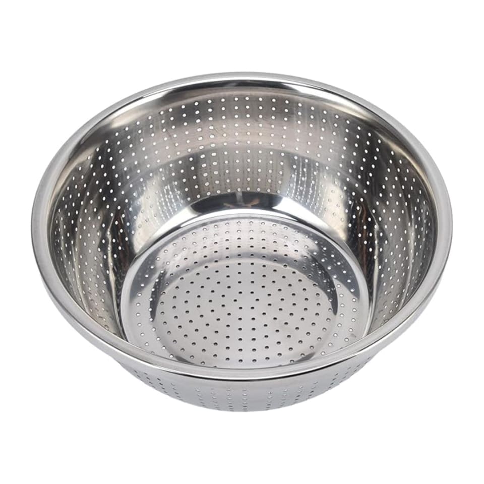 Stainless Steel Colander for Kitchen Household Silver 34x12cm