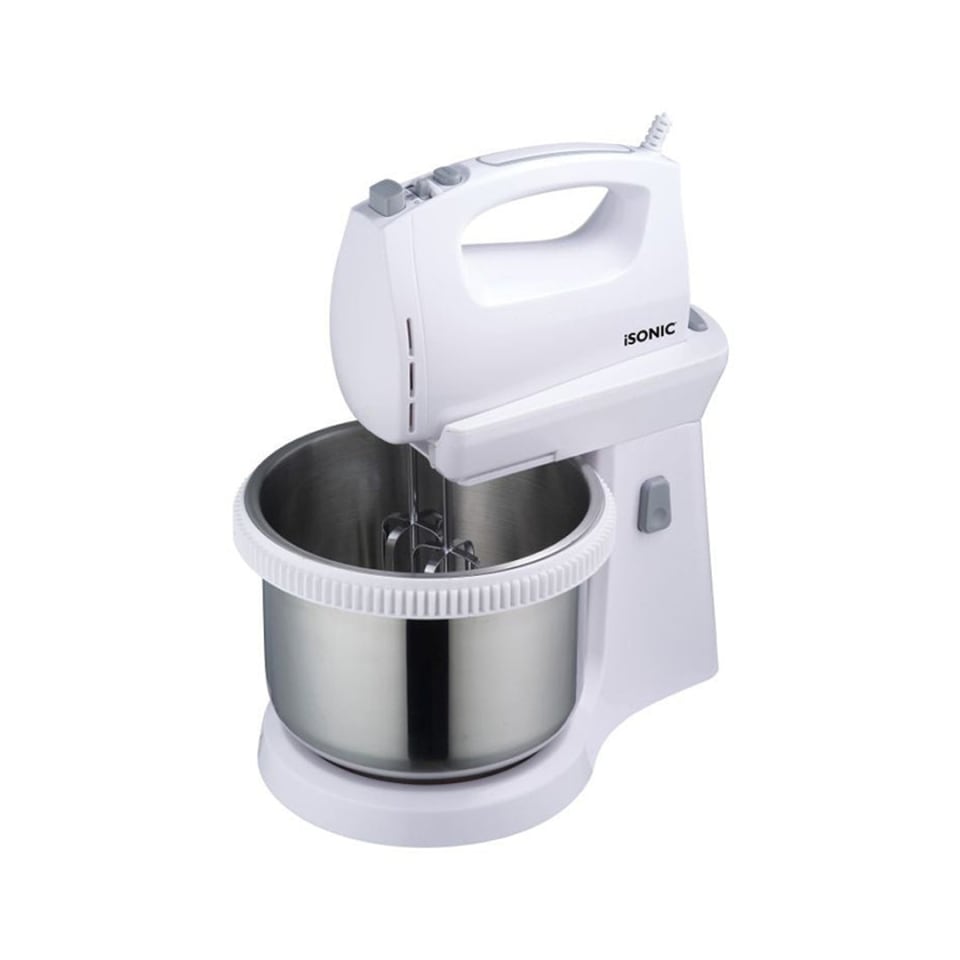 iSonic 3.2L Electric Stand Mixer, 300W, IM 732, White/Silver