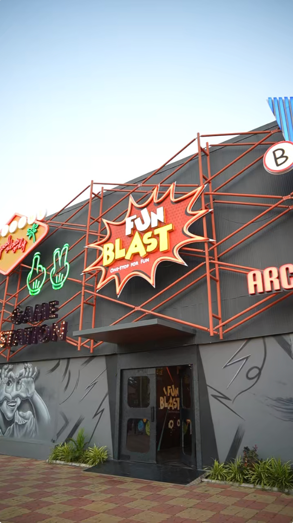 Visitors enjoying FunBlast arcade games