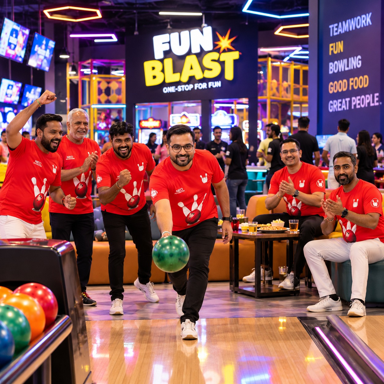 A group of visitors enjoying a FunBlast outing
