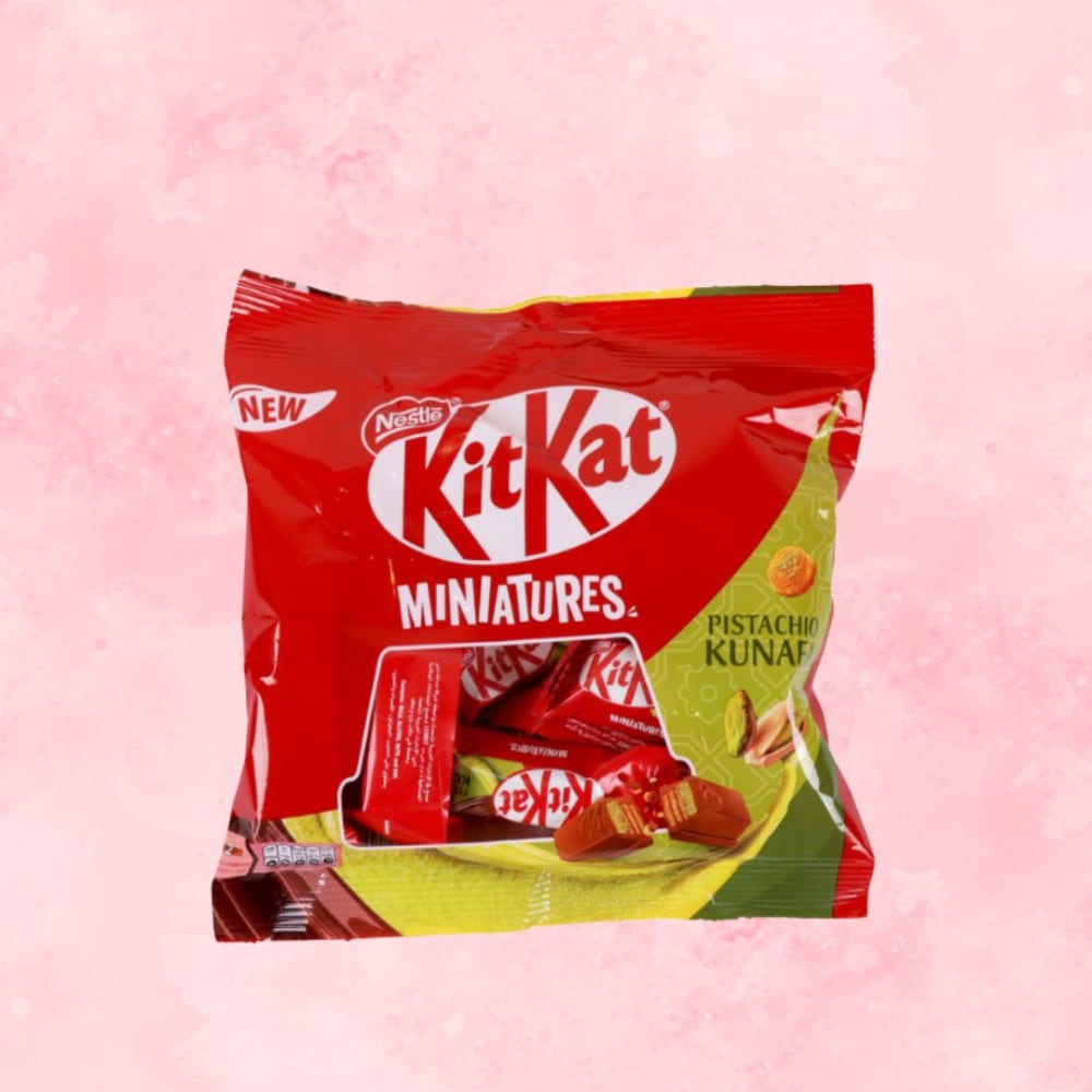 KitKat Miniatures Wafer Bars Covered with Milk Chocolate Pistachio Kunafa Flavour 96.3g