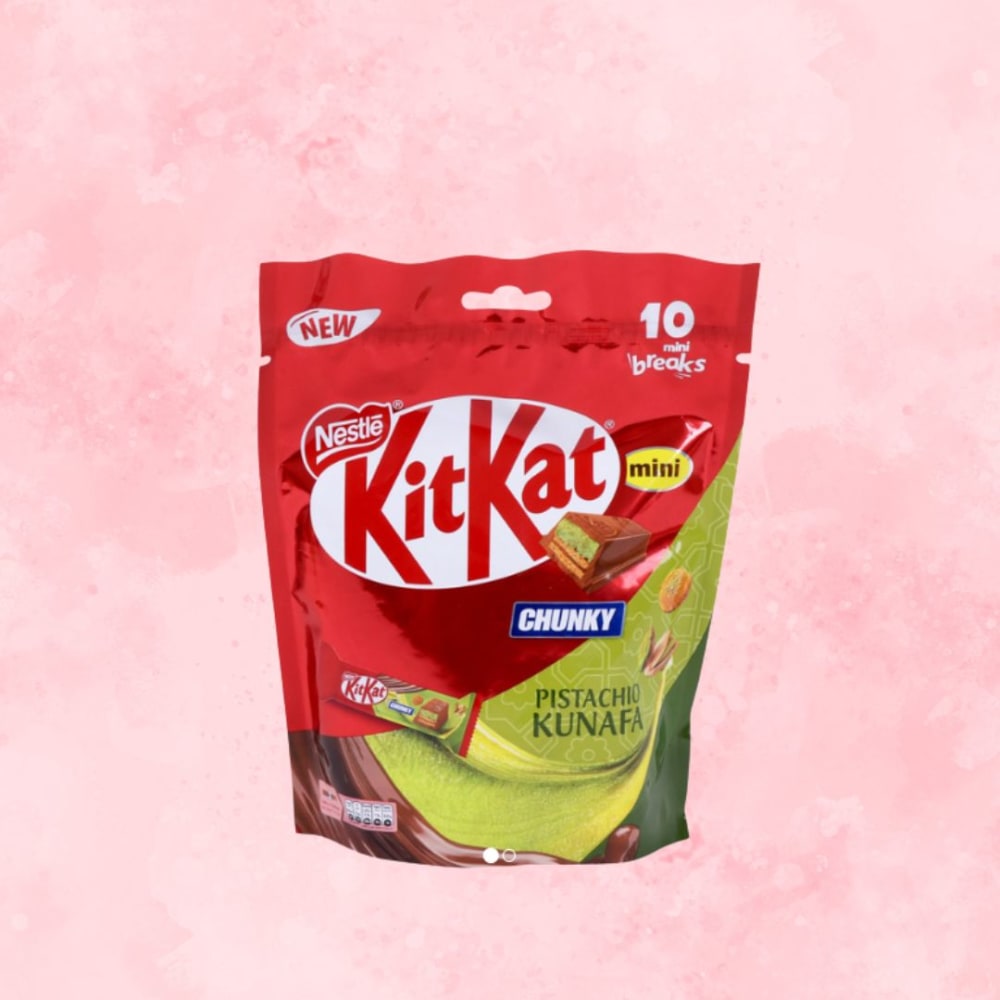 KitKat Mini Chunky Wafer Bars Covered with Milk Chocolate Pistachio Kunafa Flavour 166g