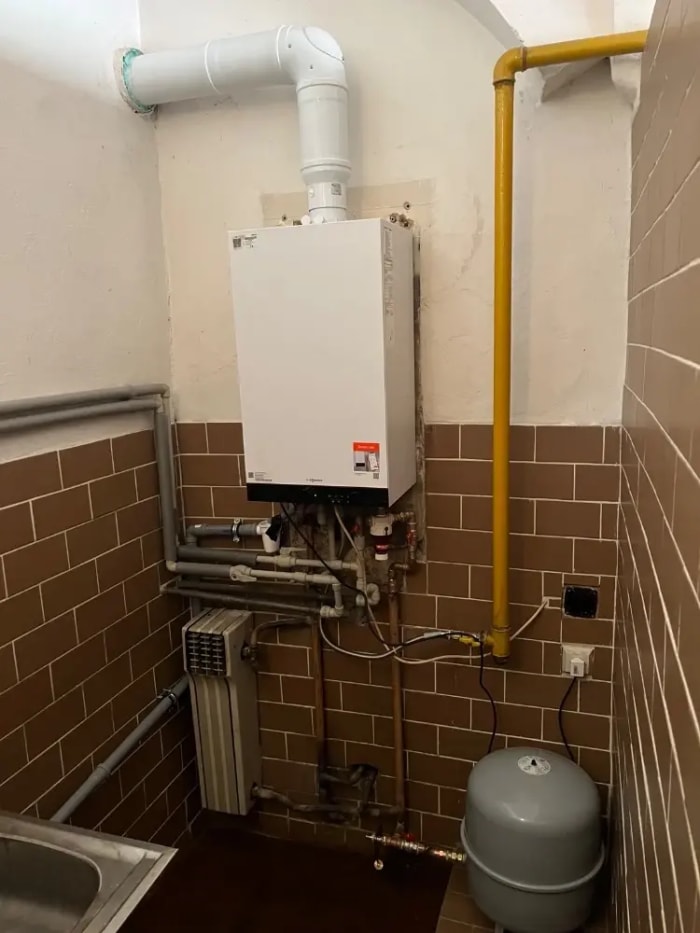 Instalace plynového kotle s rozvody plynu