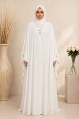 Malaysian Flyer Butterfly Abaya - White 1