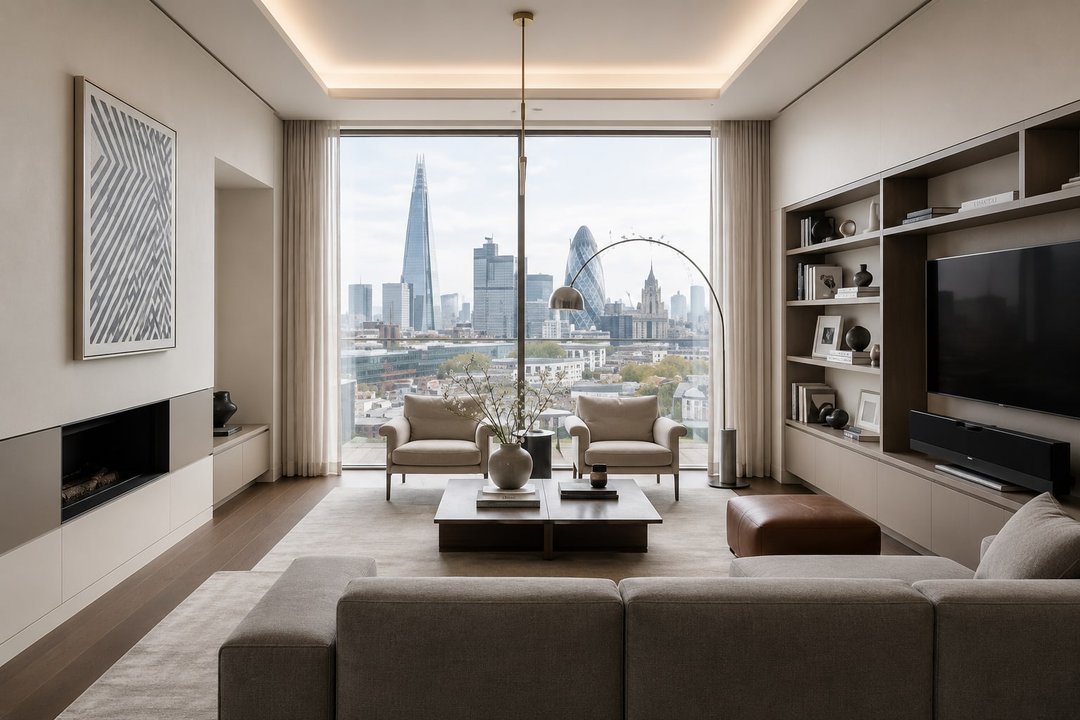 Luxury interior design of a high-end property in London