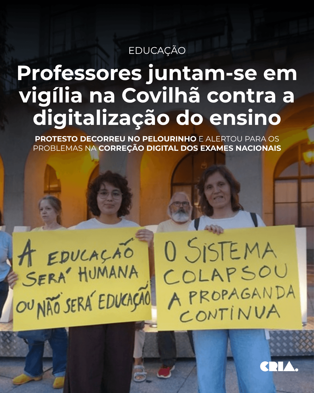 Professores juntam-se em vigília na Covilhã contra a digitalização do ensino