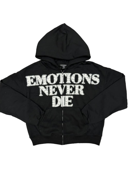 Zip hoodie mixed negra