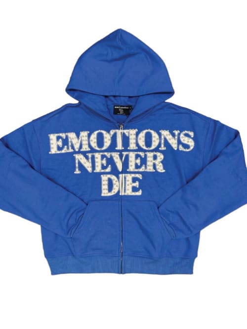 Zip hoodie mixed azul