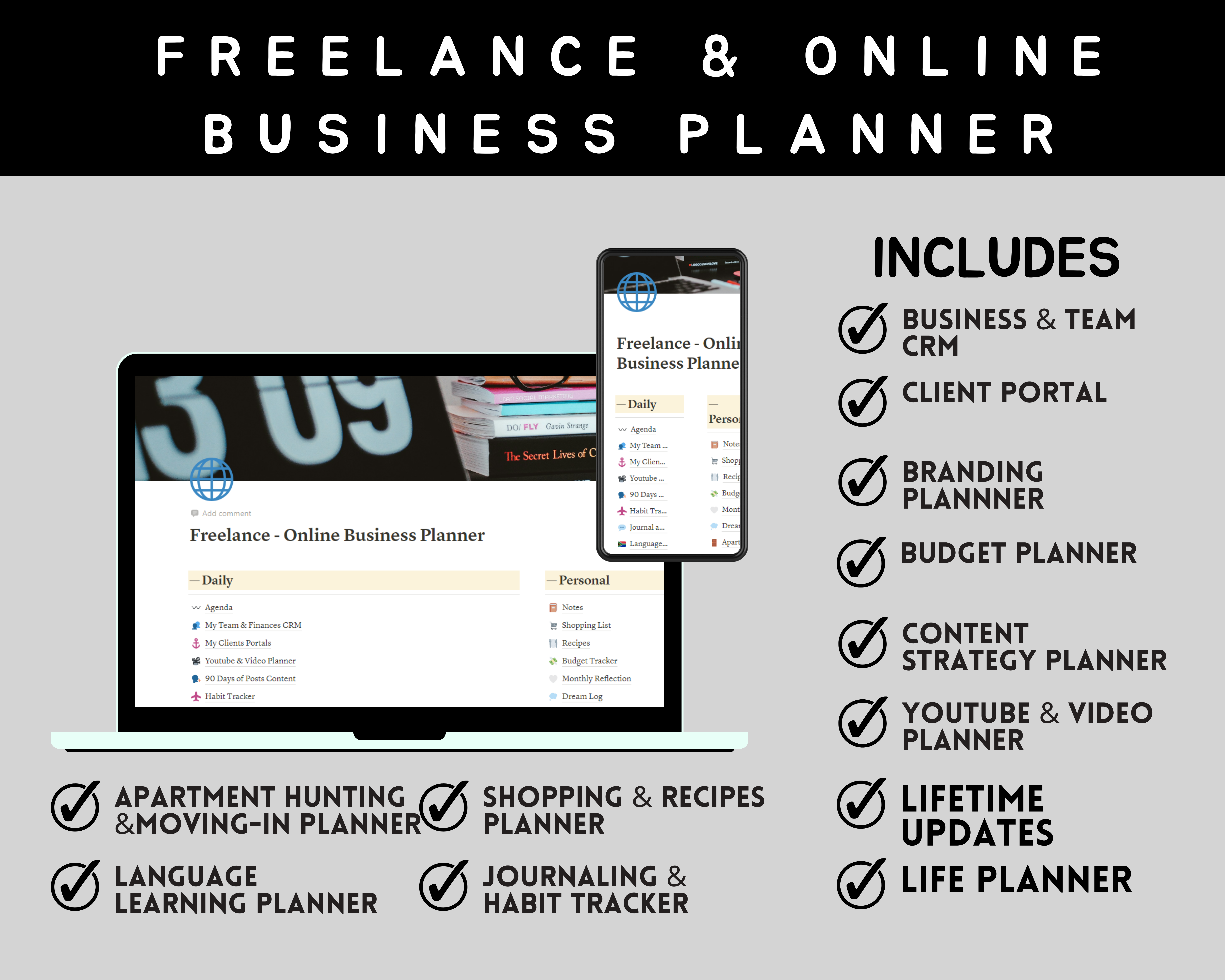 Elevate Your Business with Notion Freelance and Online Business Planner