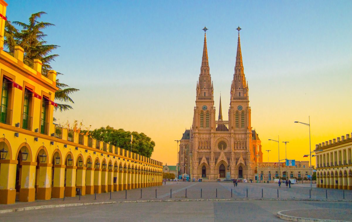 lady of lujan church at sunset