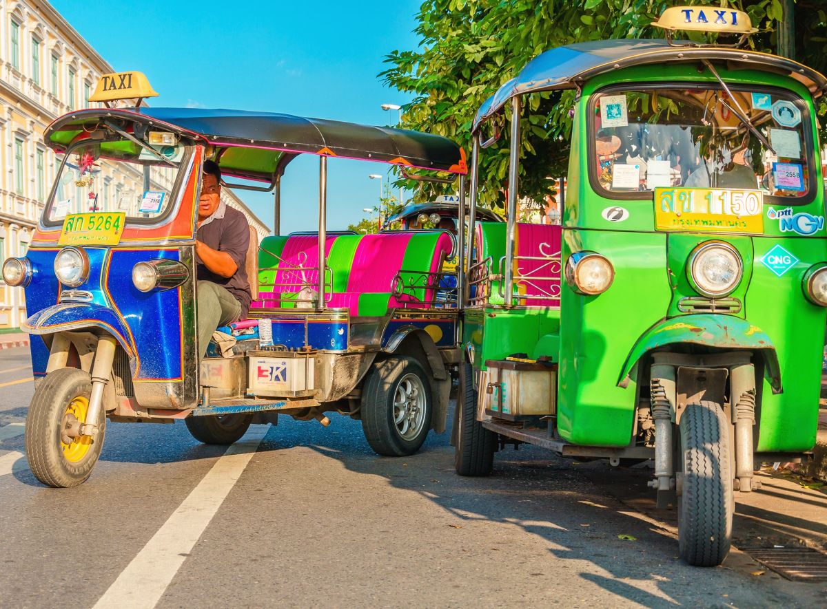 tuk tuks close-up in bangkok