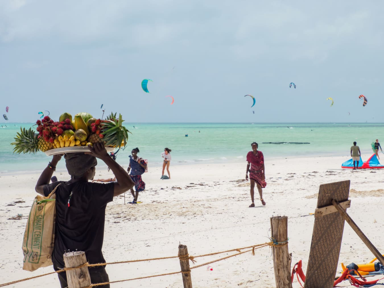 Paje Beach in Zanzibar with white sand and turquoise water