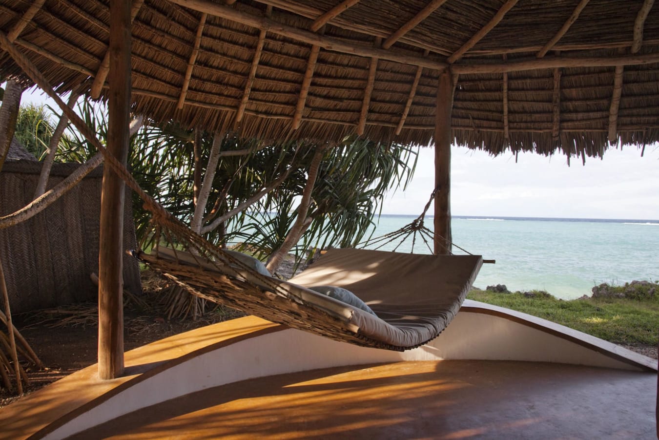 Zanzibar retreat with hammock overlooking the beach