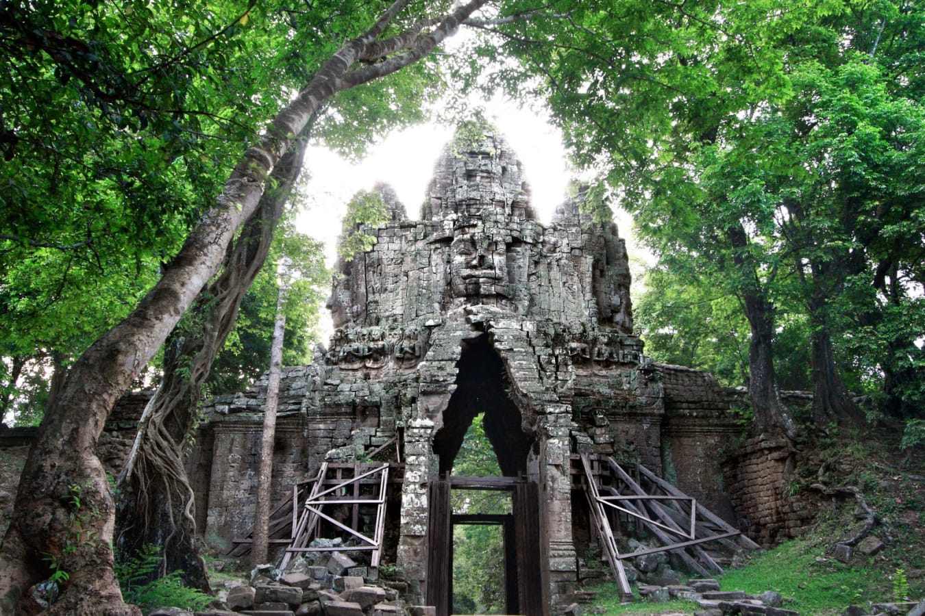 Angkor Thom temple ruins in Siem Reap Cambodia
