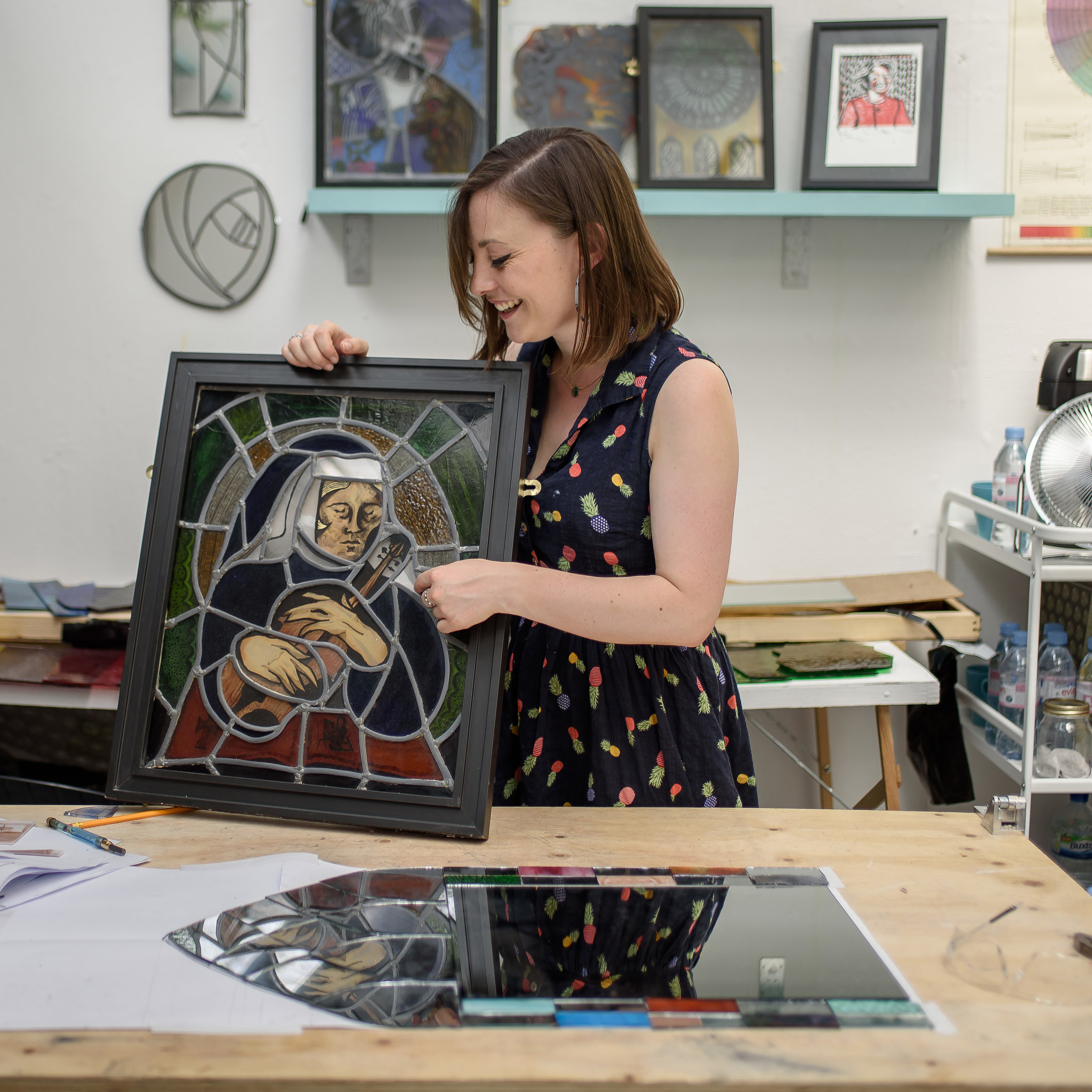 Stained Glass Mirror Workshop (Leaded method) by Aimee McCulloch Stained Glass - art in London