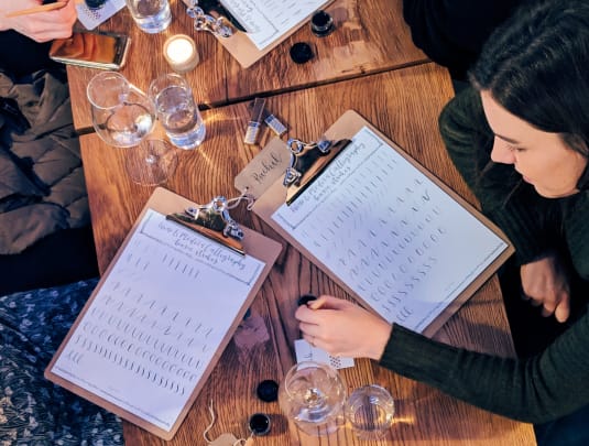 Wine and Modern Calligraphy Workshop