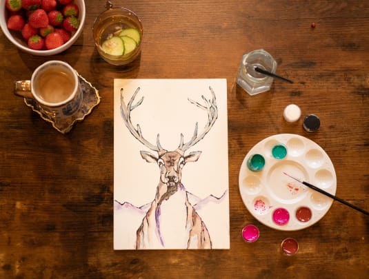 Winter Stag: Mindful Painting at Home