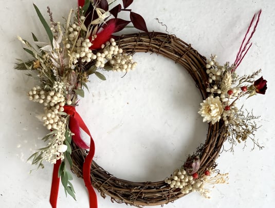 Dried flower wreath workshop 