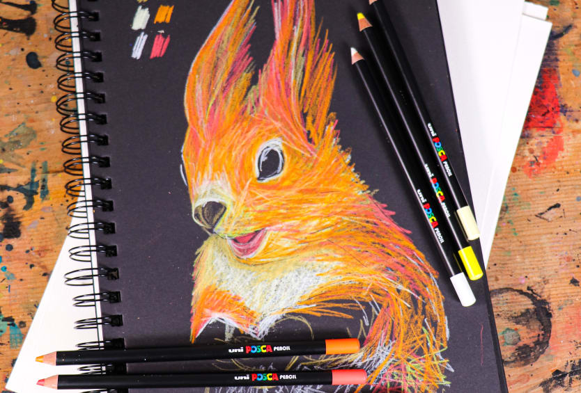 Exploring techniques with POSCA pencils