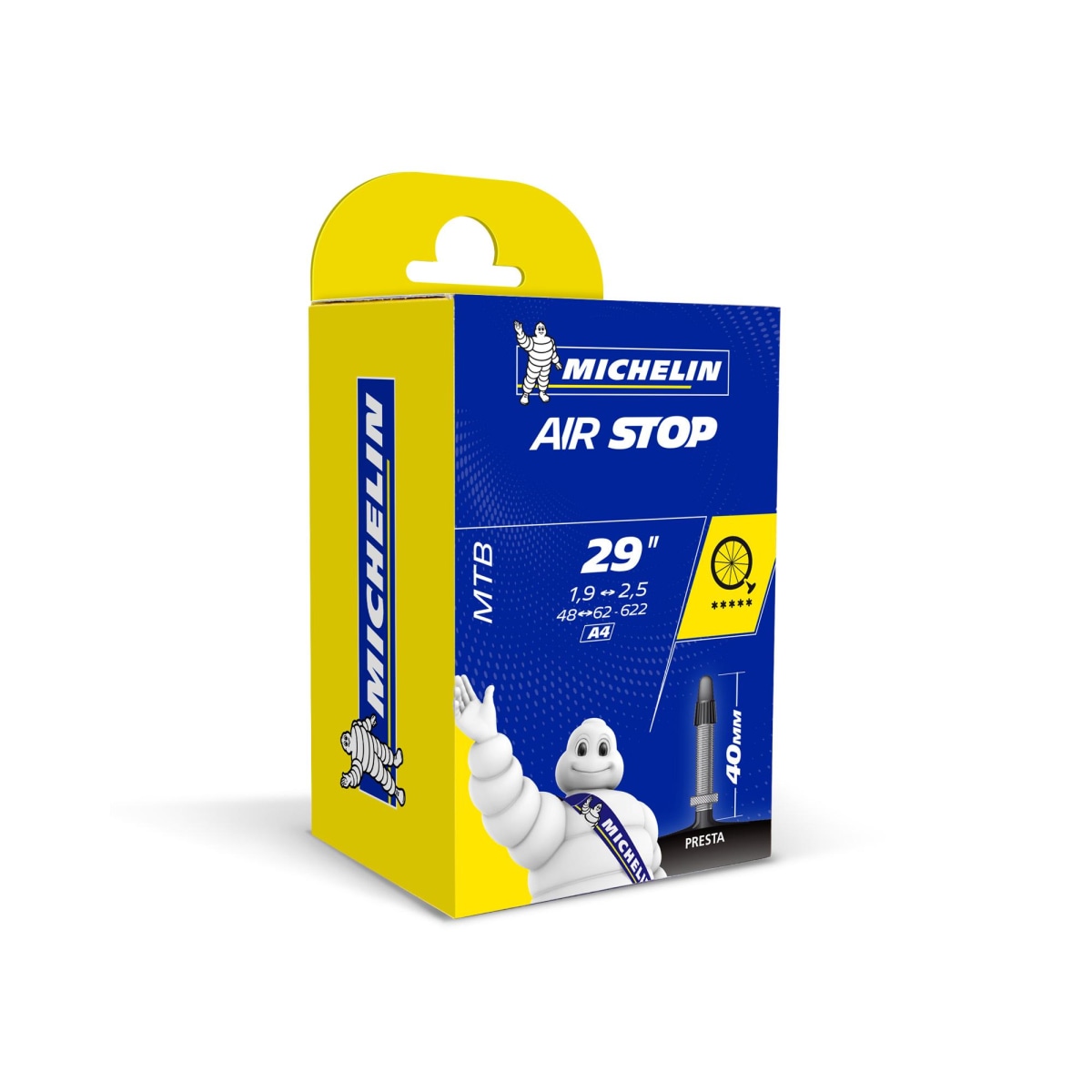 Michelin Airstop MTB Inner Tube - 10 x 29" x 1.9-2.5" (Presta 40mm)