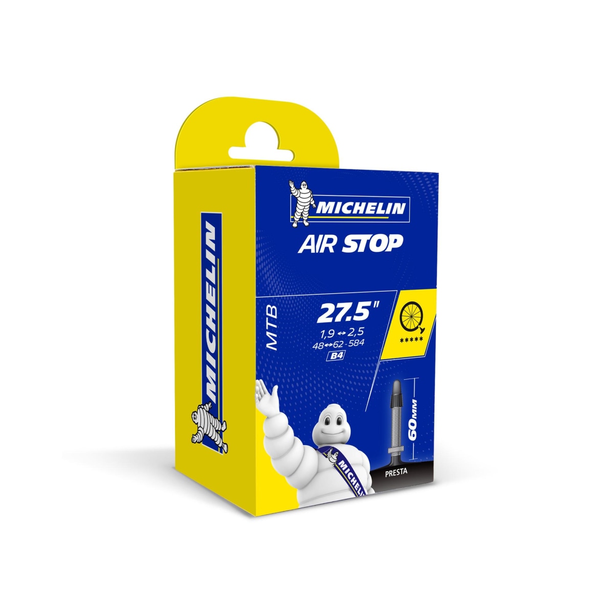 Michelin Airstop MTB Inner Tube - 10 x 27.5" x 1.9-2.5" (Presta 60mm)