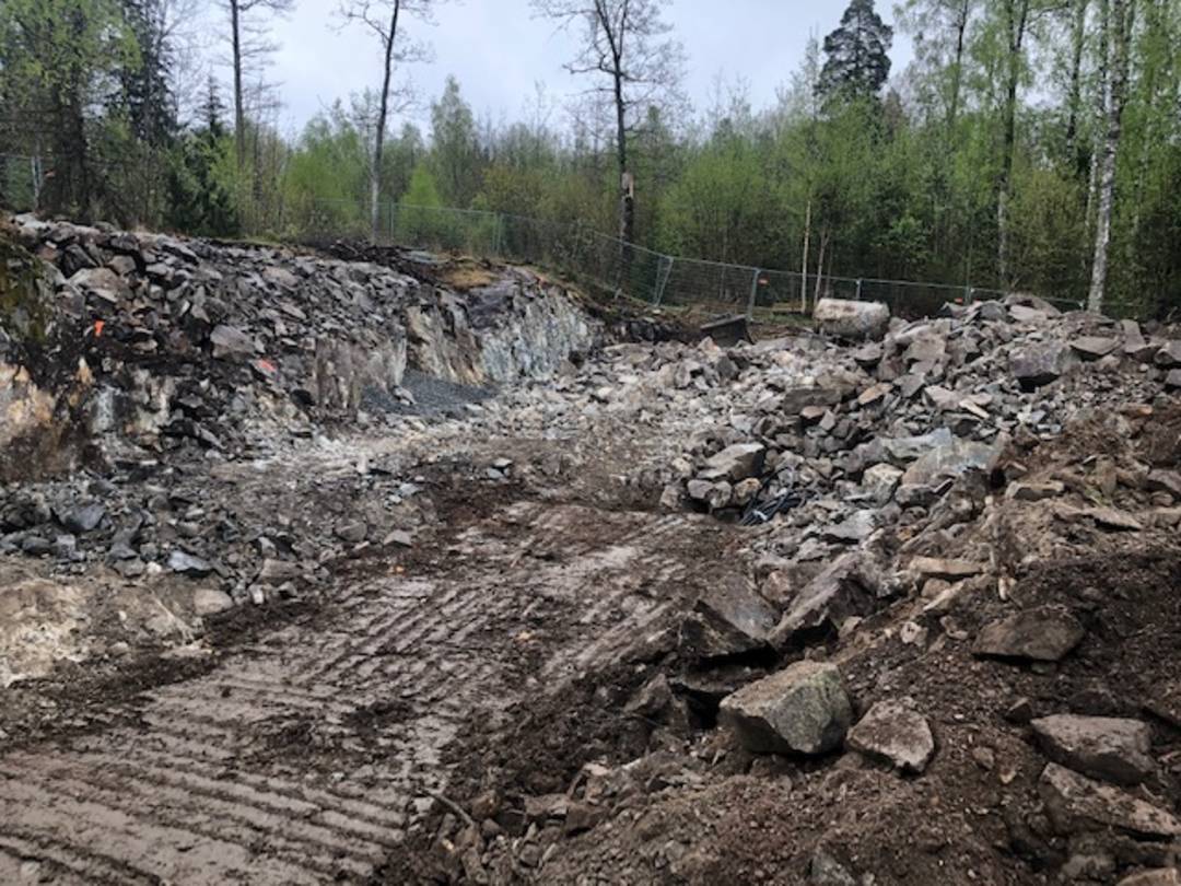 Foto av tomt under arbeid, i Nærsnes, Asker