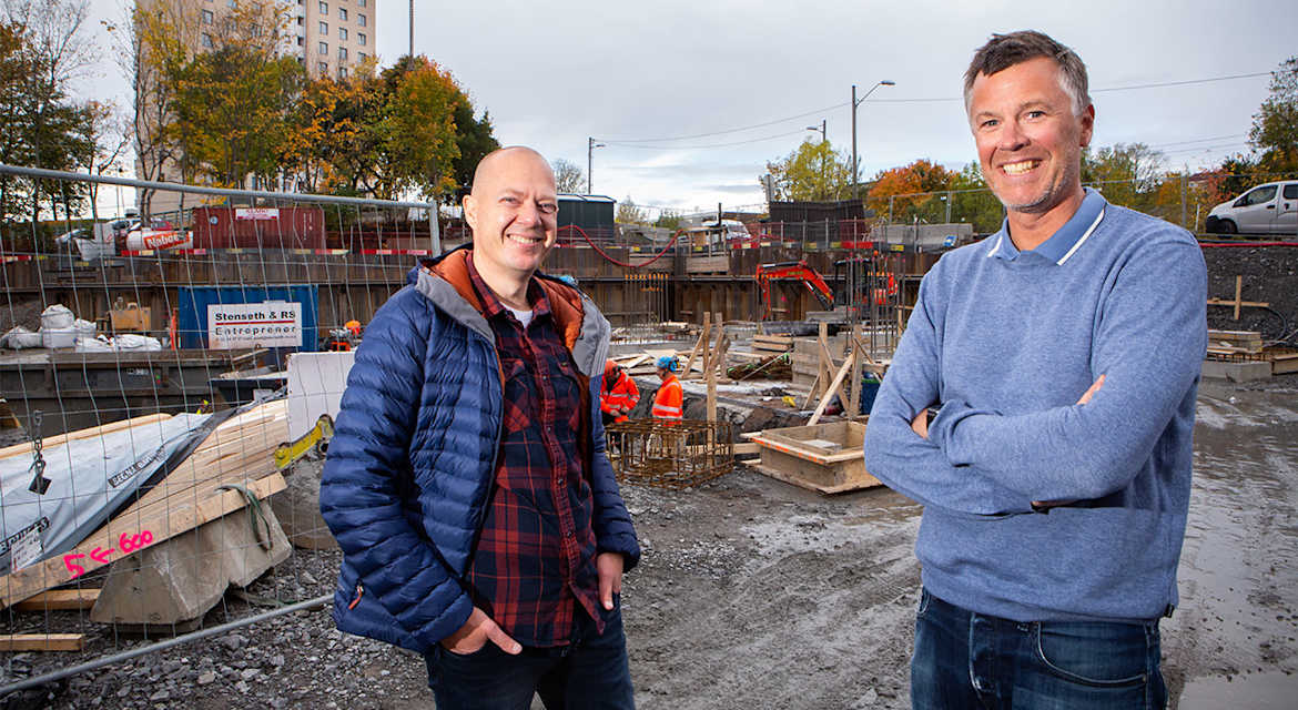 Foto av Espen Jørgensen og Magnus Aune Hvam i Kværnerbyen