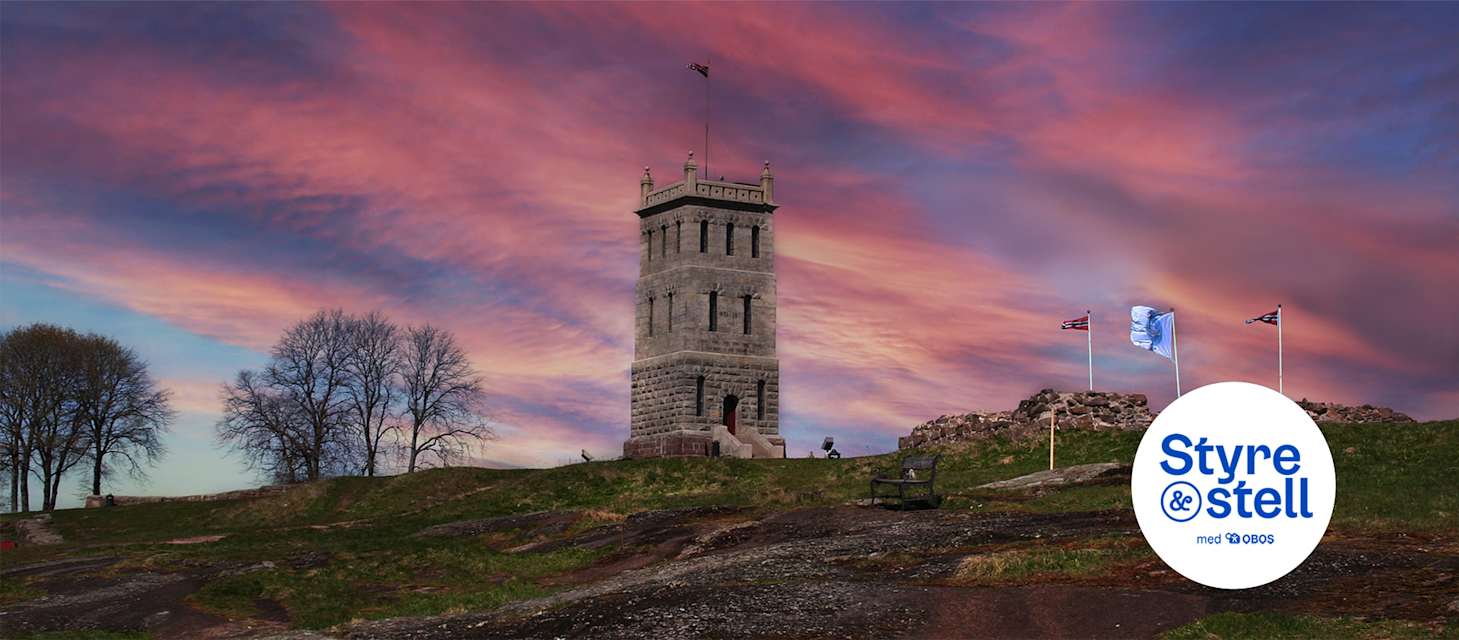 Slottsfjell i Tønsberg i solnedgang