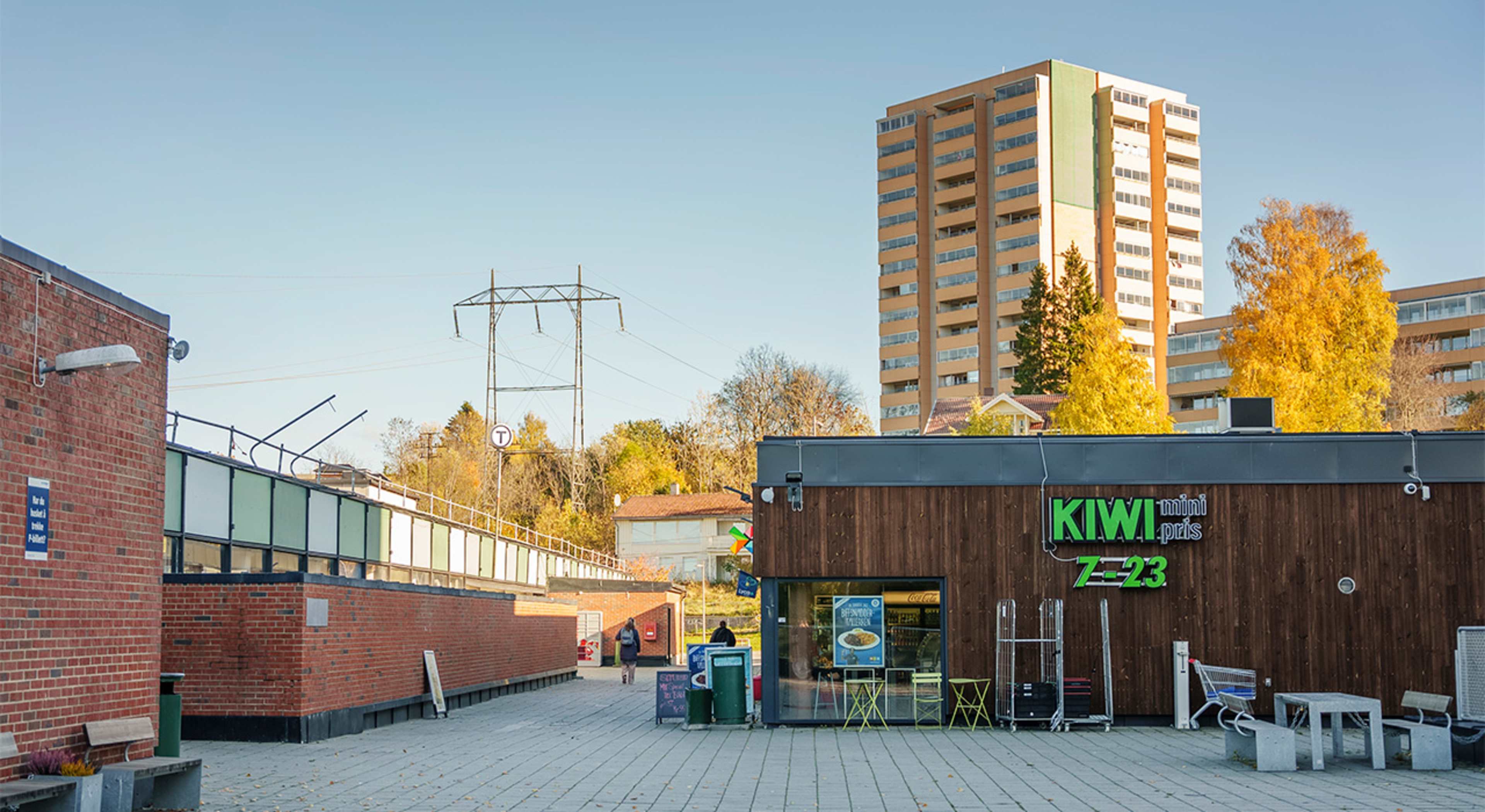 Foto av området på Trosterud Torg.