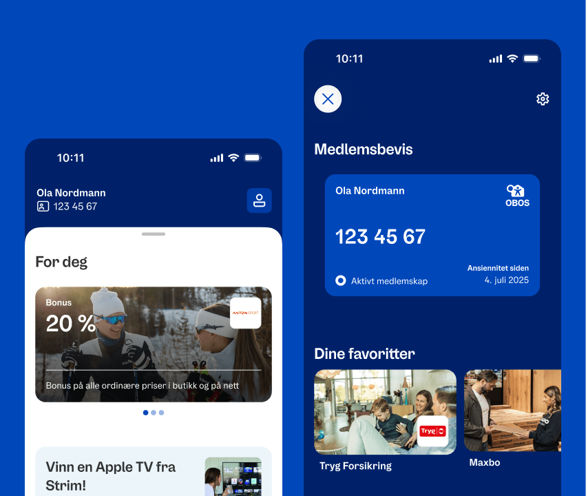 Bilde av medlemsbeviset i obos-appen
