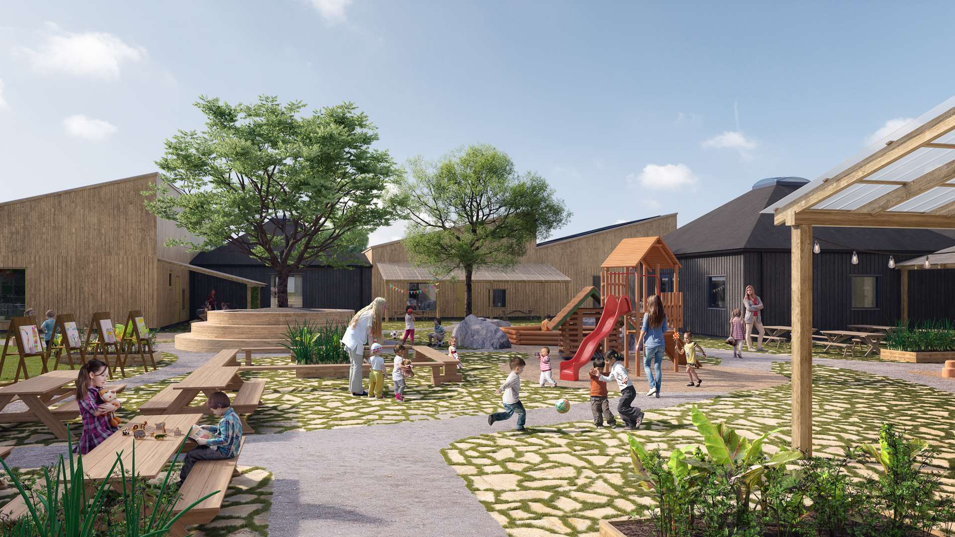 en lekplats på en förskola