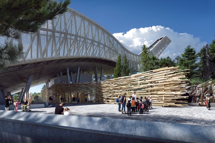 Illustrasjonsfoto av den nyoppussete skimuseum under Holmenkoll hoppet.