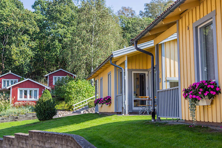 Bilde av små hus i Lisebergbyn