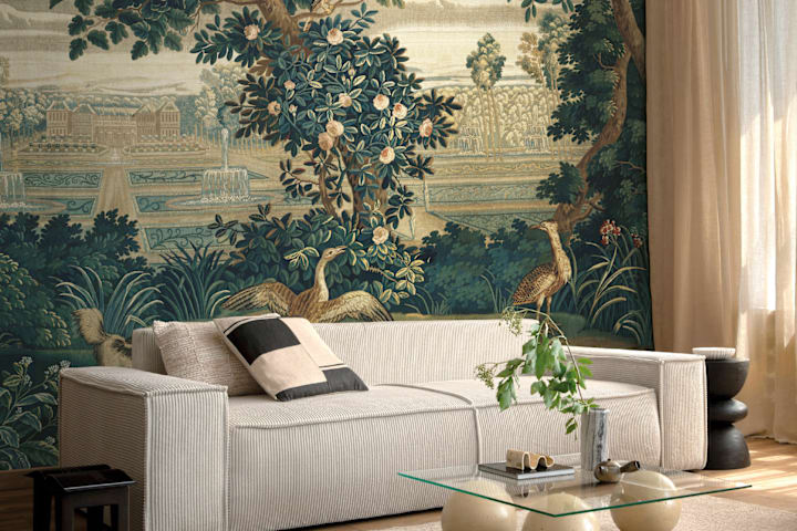 Bild på blommig tapet