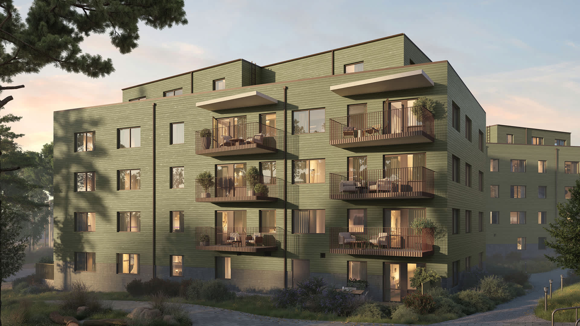exteriör på lägenhetshus Irrblosset Göteborg