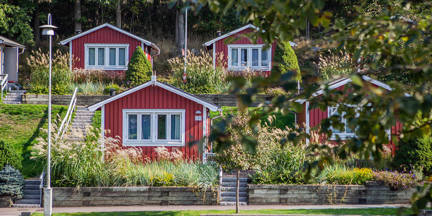 Bildet av småhus i Lisebergbyn